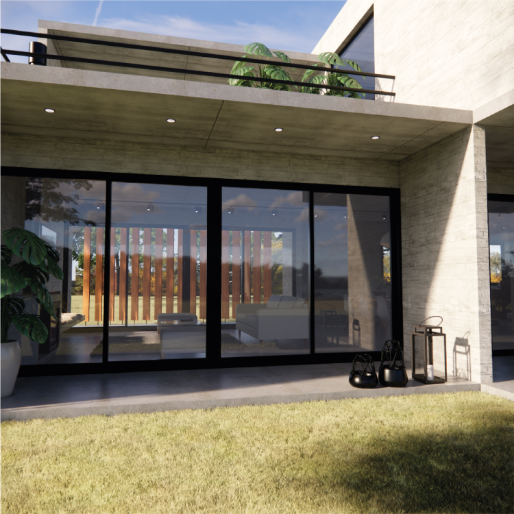 Exterior del proyecto de casa de veraneo, vista exterior conexión con la naturaleza