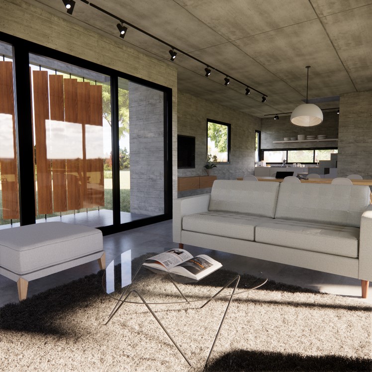 Planta baja donde se ubica área social abierta que conecta con el exterior